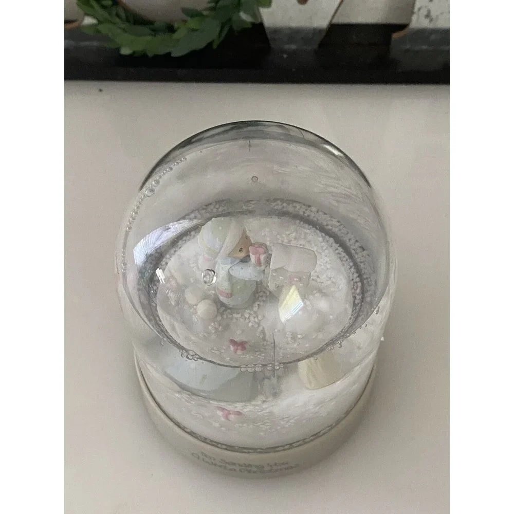 Vintage 1986 Precious Moments I'm Sending You a‎ White Christmas Snow Globe EUC